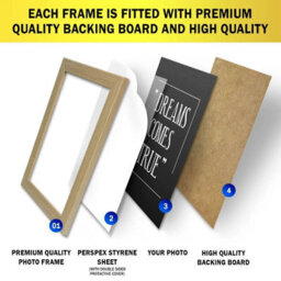 6X6 Square Photo Frame Poster Frame Multiple Finishes Black Oak White Walnut - thumbnail 3