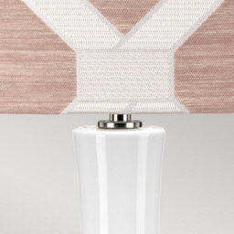 Luminosa Lighting Luminosa Milo Table Lamp With Round Shade, Polished Nickel, White, Pink - thumbnail 3