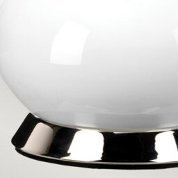 Luminosa Lighting Luminosa Milo Table Lamp With Round Shade, Polished Nickel, White, Pink - thumbnail 4