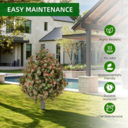 2 Pack  Artificial Topiary Trees Bushes Resistant Metal Ground Spike - thumbnail 5