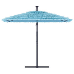 Berkfield Garden Parasol With Steel Pole Blue 269X269X235 Cm - thumbnail 3