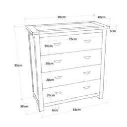 Cabinet Bits Lugo 4 Drawer Chest Of Drawers Brass Cup Handle - thumbnail 9