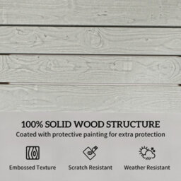 Outsunny Garden Loveseat, Embossed Wood Jack And Jill Garden Seat, Grey - thumbnail 4