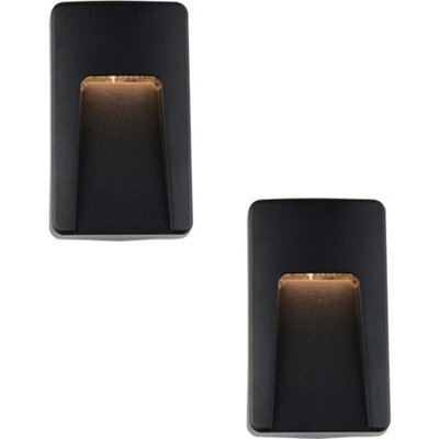 2 Pack Vertical Outdoor Pathway Guide Light - Indirect Cct Led - Black Abs - image 1