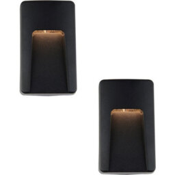 2 Pack Vertical Outdoor Pathway Guide Light - Indirect Cct Led - Black Abs - thumbnail 1