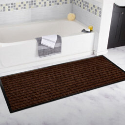 Ameha Pvc Rubber Mat, Non Slip Water Absorbent Dirt Trapper Indoor Outdoor Large Runner And Kitchen Mat, Brown 80X150Cm - thumbnail 7