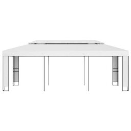 Berkfield Durable Gazebo With Double Roof 3X6 M White - thumbnail 1