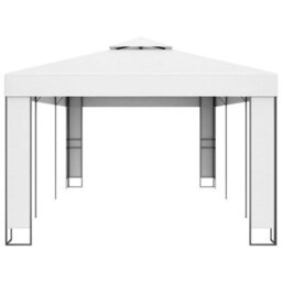 Berkfield Durable Gazebo With Double Roof 3X6 M White - thumbnail 3