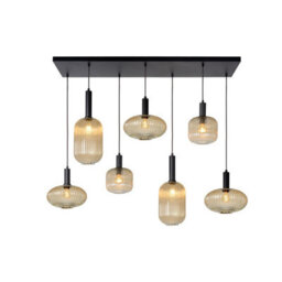 Lucide Maloto 7 Light Bar Ceiling Pendant Amber - thumbnail 2