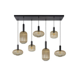 Lucide Maloto 7 Light Bar Ceiling Pendant Amber - thumbnail 3