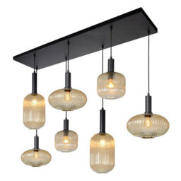 Lucide Maloto 7 Light Bar Ceiling Pendant Amber - thumbnail 8