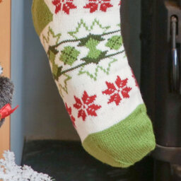 Dibor Pack Of 2 Traditional White & Red Fair Isle Xmas Gift Decoration Christmas Stocking For Kids - thumbnail 3