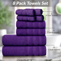 Casabella Luxury 100% Egyptian Cotton Towel Bale 8 Pieces 550 Gsm - thumbnail 4