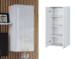 Impact Furniture Wall Cabinet Unit White Gloss Storage Modern Bedroom Living Room Cupboard Sol - thumbnail 8
