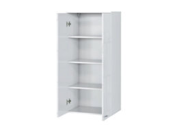 Impact Furniture Wall Cabinet Unit White Gloss Storage Modern Bedroom Living Room Cupboard Sol - thumbnail 4