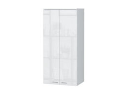 Impact Furniture Wall Cabinet Unit White Gloss Storage Modern Bedroom Living Room Cupboard Sol - thumbnail 3
