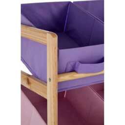 Orsina 9 Canvas Tubs Kids Storage Unit, Natural Wooden Storage Unit, Colorful Pink And Purple Toys Organiser - thumbnail 5