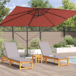 Berkfield Cantilever Roma Parasol Terracotta 352X251X260 Cm Aluminium - thumbnail 4