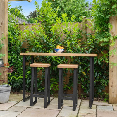 Ashford Blake Rustic Outdoor High Bar Table With Parasol Hole - image 1