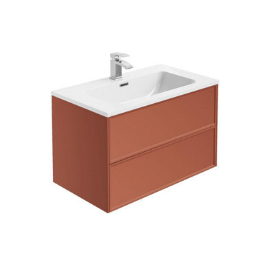Plum&clay Jenner Clay Wall Hung Vanity Unit & Basin Set (W)800mm (H)500mm - image 1