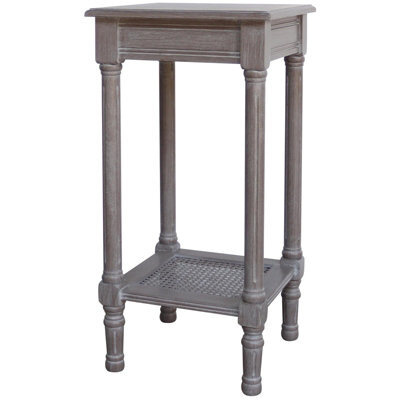 Hill Interiors Serene Rattan Collection Side Table Grey (One Size) - image 1