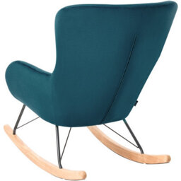Beliani Rocking Chair Ellan Velvet Teal - thumbnail 7