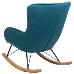 Beliani Rocking Chair Ellan Velvet Sea Blue - thumbnail 5