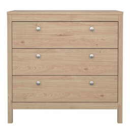 Wyld Haus Gossmere Hickory Oak Effect 3-Drawer Chest Of Drawers Matt Natural Finish - thumbnail 3