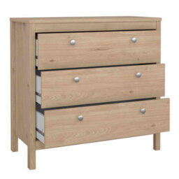 Wyld Haus Gossmere Hickory Oak Effect 3-Drawer Chest Of Drawers Matt Natural Finish - thumbnail 6