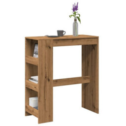 Berkfield Bar Table With Racks Artisan Oak 90X40X103.5 Cm Engineered Wood