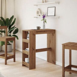 Berkfield Bar Table With Racks Artisan Oak 90X40X103.5 Cm Engineered Wood - thumbnail 3