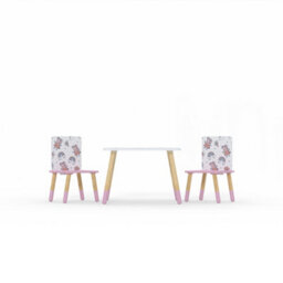 Kidsaw Childrens Peppa Pig Repeat Pattern Table & Chairs Set, Preschoolers Study Activity, Kids Or Toddlers - thumbnail 2