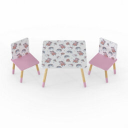Kidsaw Childrens Peppa Pig Repeat Pattern Table & Chairs Set, Preschoolers Study Activity, Kids Or Toddlers - thumbnail 1