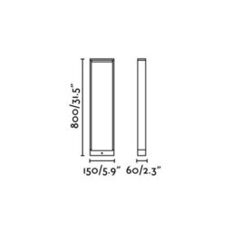 Luminosa Lighting Luminosa Alp Led Outdoor Tall Bollard Light Dark Grey Ip54 - thumbnail 2