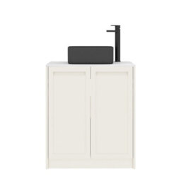 Royal Bathrooms Royal Bathroom Elmore 700mm Classic White Freestanding Countertop Bathroom Vanity Unit 2 Door With Art Square Basin - thumbnail 7