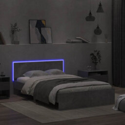 Walplus Engineered Wood Bed Frame With Headboard Rgb Led Lights And Slatted Base For Bedroom - thumbnail 3