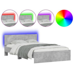 Walplus Engineered Wood Bed Frame With Headboard Rgb Led Lights And Slatted Base For Bedroom - thumbnail 2