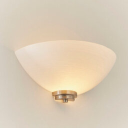Anson Lighting Ellscott Wall Light Finished In Satin Chrome Plate And White Glass - thumbnail 1