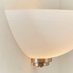 Anson Lighting Ellscott Wall Light Finished In Satin Chrome Plate And White Glass - thumbnail 4
