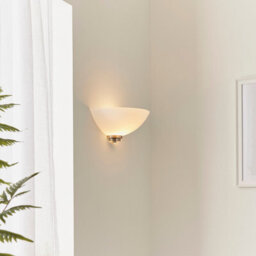 Anson Lighting Ellscott Wall Light Finished In Satin Chrome Plate And White Glass - thumbnail 3