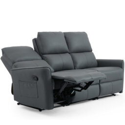 More4Homes Madrid 2+3 Seater Manual Recliner Air Leather Sofa Set (Grey) - thumbnail 8