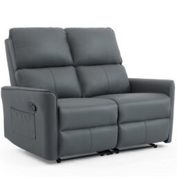 More4Homes Madrid 2+3 Seater Manual Recliner Air Leather Sofa Set (Grey) - thumbnail 2