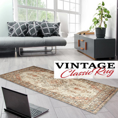 Ameha Cashmere Rug Bedroom Area Floor Mat Super Soft Kitchen Floor Vintage Rugs (Timeless,80X150 Cm) - image 1