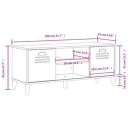 Vidaxl Shoe Bench Viken Black 106X35X45 Cm Engineered Wood - thumbnail 3