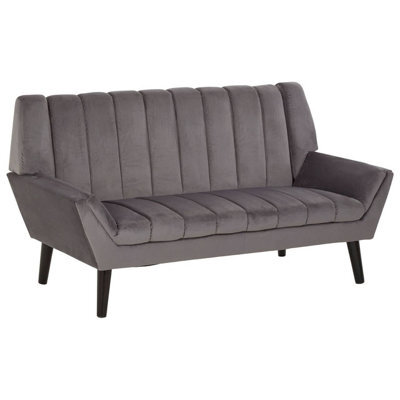 Orsina Refined 2 Seat Grey Sofa, Velvet Upholstered Mid Century Sofa, Elegant Contemporary Sofa For Livingroom - image 1
