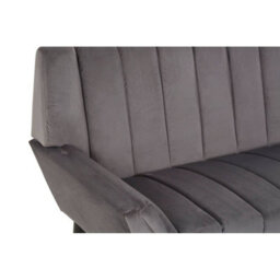 Orsina Refined 2 Seat Grey Sofa, Velvet Upholstered Mid Century Sofa, Elegant Contemporary Sofa For Livingroom - thumbnail 6
