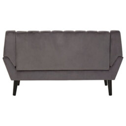 Orsina Refined 2 Seat Grey Sofa, Velvet Upholstered Mid Century Sofa, Elegant Contemporary Sofa For Livingroom - thumbnail 4