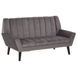 Orsina Refined 2 Seat Grey Sofa, Velvet Upholstered Mid Century Sofa, Elegant Contemporary Sofa For Livingroom - thumbnail 1