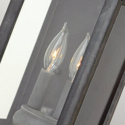 Luminosa Lighting Elstead Hinkley Anchorage Outdoor 2 Light Wall Lantern Aged Zinc Ip44 - thumbnail 4