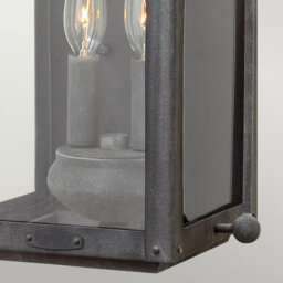 Luminosa Lighting Elstead Hinkley Anchorage Outdoor 2 Light Wall Lantern Aged Zinc Ip44 - thumbnail 3